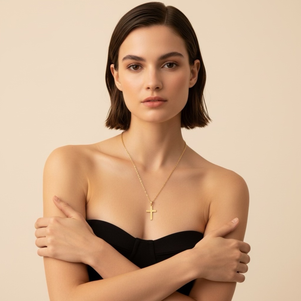 Delicate 16” Gold Filled Cross Necklace